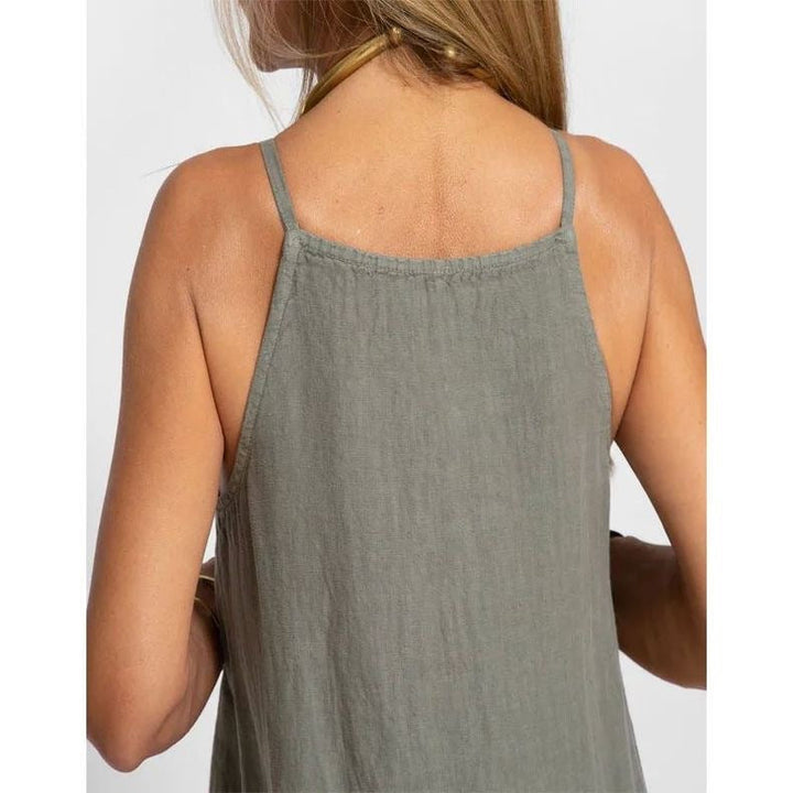 Ingrid | Linnenmix Maxi-jurk met Spaghettibandjes
