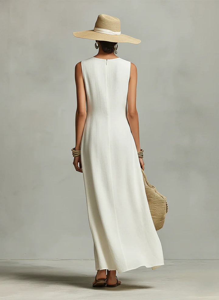 Cato | Gedrapeerde Asymmetrische Maxi-jurk