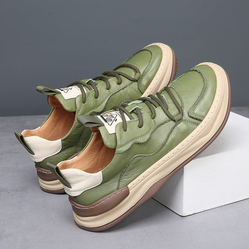 Sien | Leren Sneakers met Contrasterende Zool