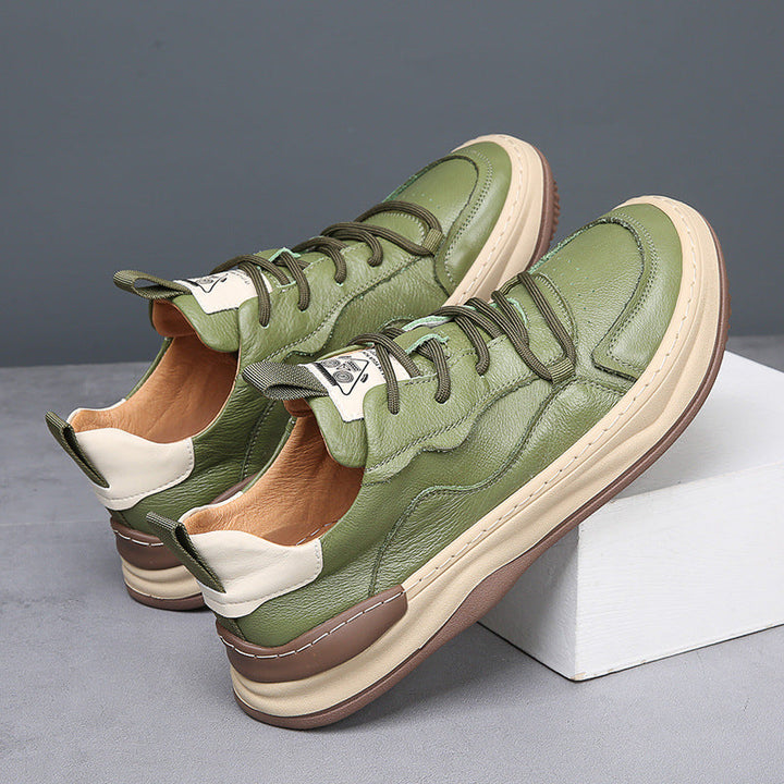 Sien | Leren Sneakers met Contrasterende Zool