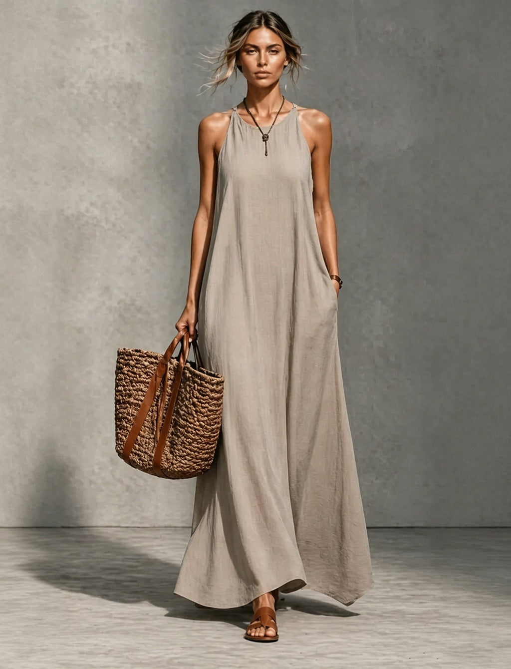 Sanne | Minimalistische Maxi-jurk met Zakken