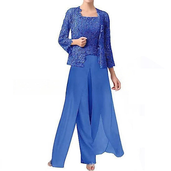 Linde | Chiffon Driedelige Set met Kant