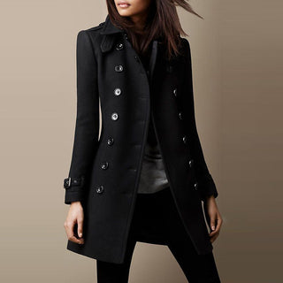 Zuria | Elegant Long Buttoned Winter Coat