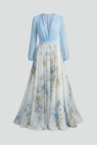 Brynn | Women’s Sheer Sleeves Maxi Dress
