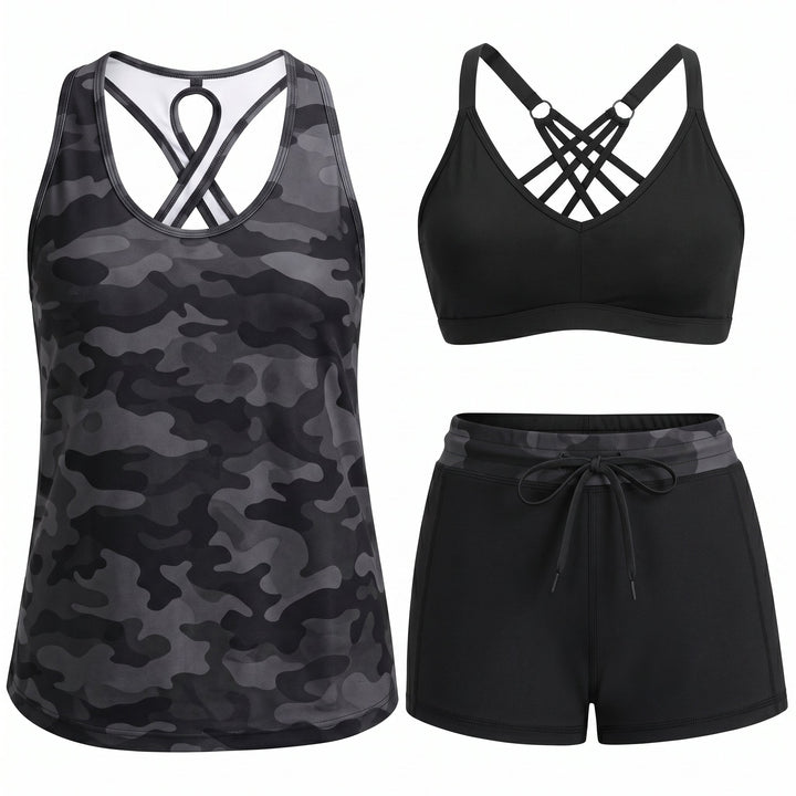 Ilse | Sportieve Driedelige Set met Shorts