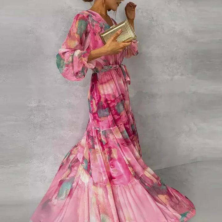 Elin | Gelaagde Chiffon Maxi-jurk