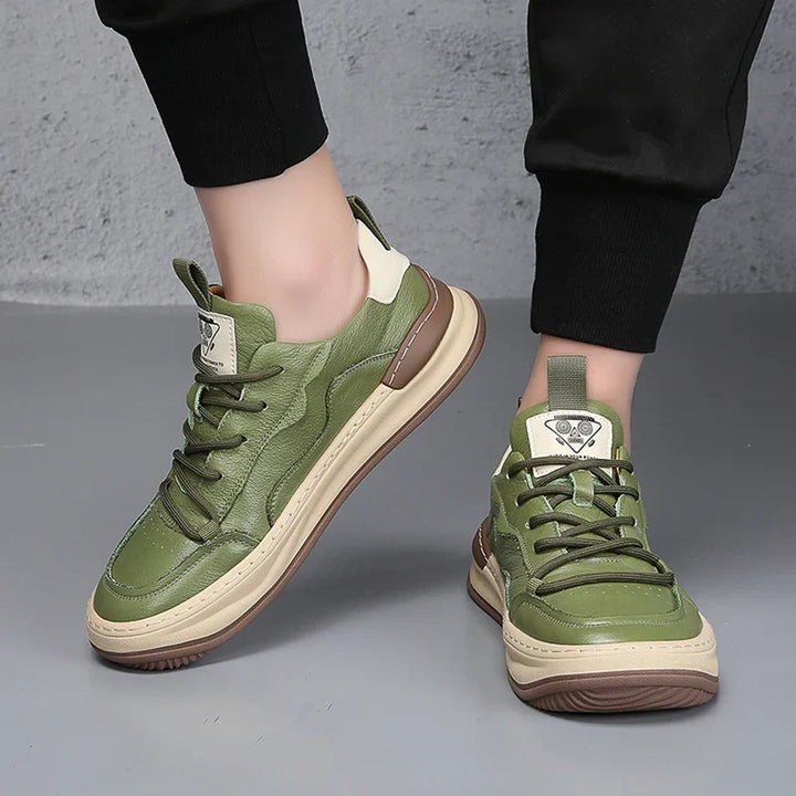 Sien | Leren Sneakers met Contrasterende Zool