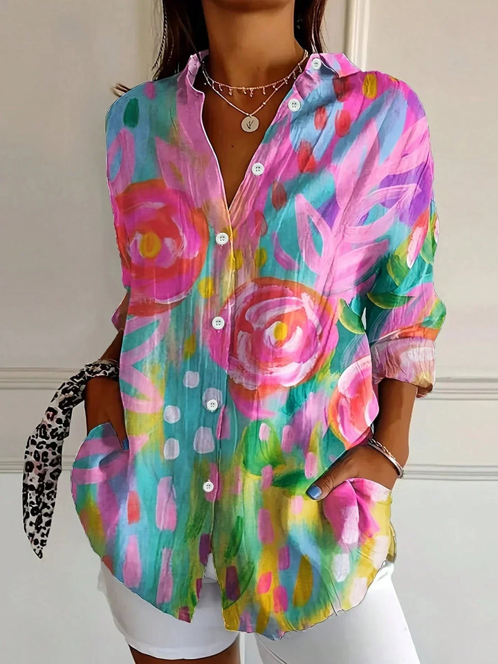 Sytske | Abstracte Blouse Midi-jurk
