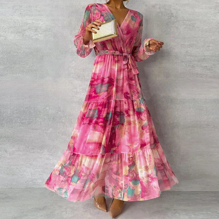 Elin | Gelaagde Chiffon Maxi-jurk