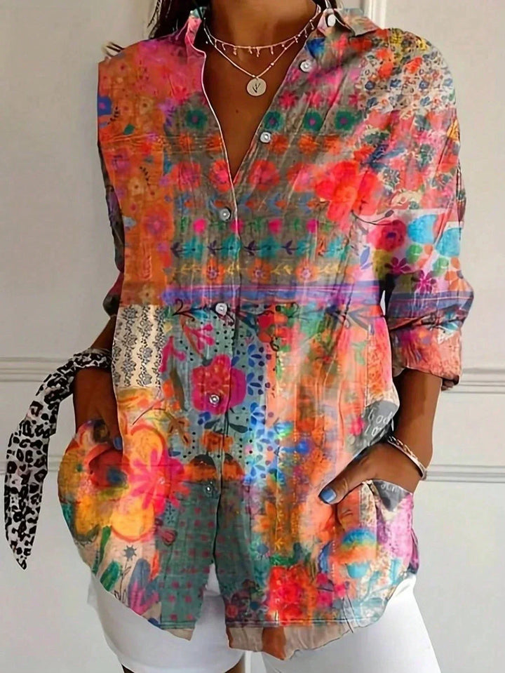 Sytske | Abstracte Blouse Midi-jurk
