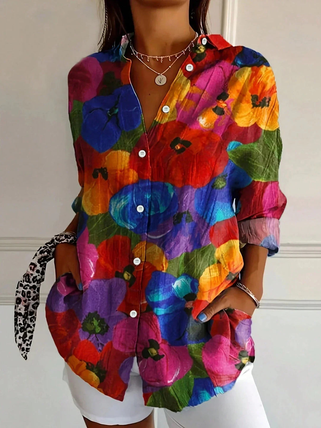 Sytske | Abstracte Blouse Midi-jurk