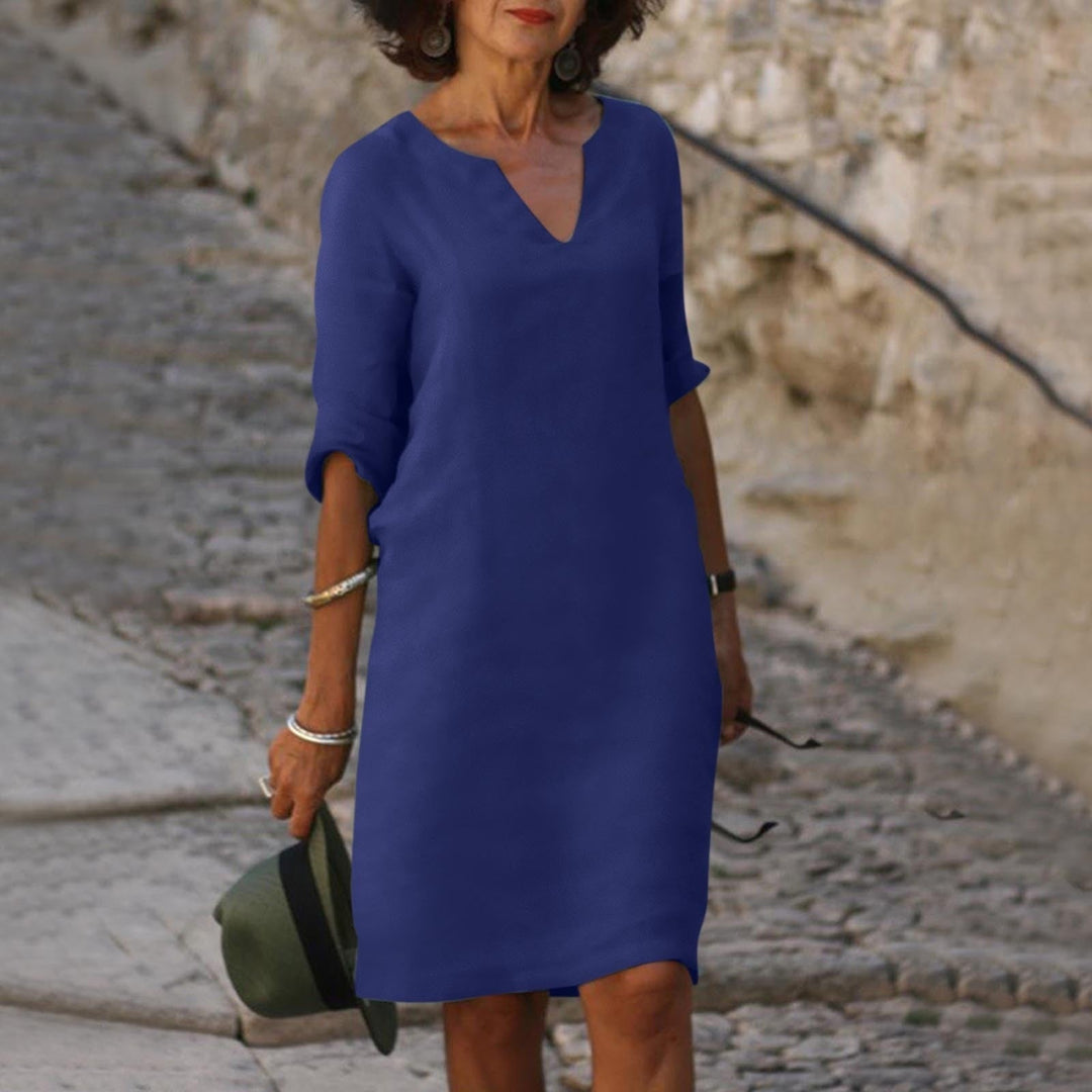 Marit | Luchtige V-hals Midi-jurk
