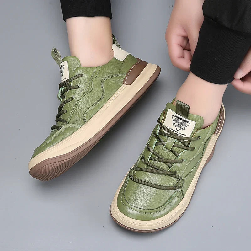 Sien | Leren Sneakers met Contrasterende Zool