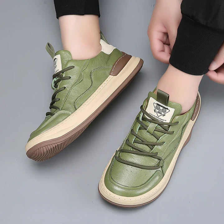 Sien | Leren Sneakers met Contrasterende Zool