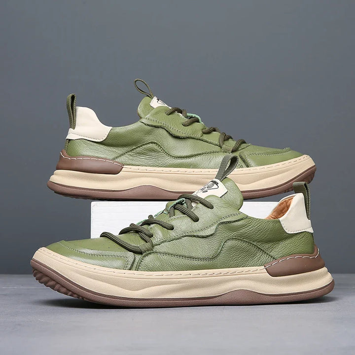 Sien | Leren Sneakers met Contrasterende Zool