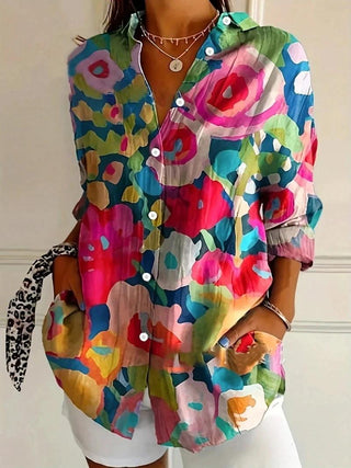 Terri | Colorful Blouse with Playful Print