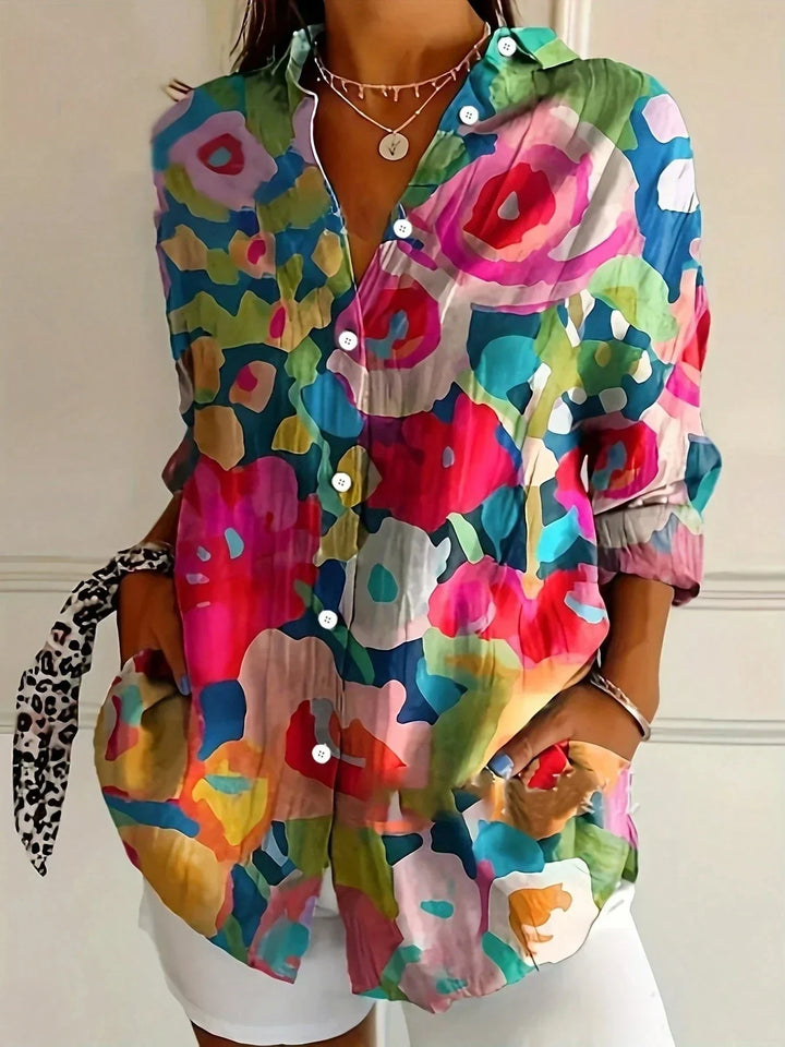 Sytske | Abstracte Blouse Midi-jurk