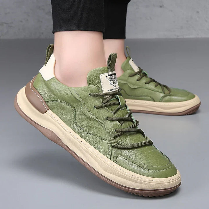 Sien | Leren Sneakers met Contrasterende Zool