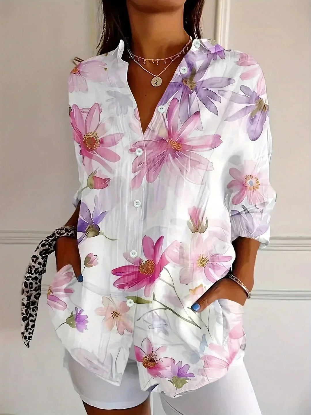 Sytske | Abstracte Blouse Midi-jurk