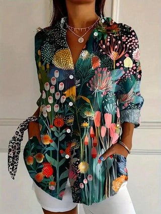 Heidi | Abstract Print Button Front