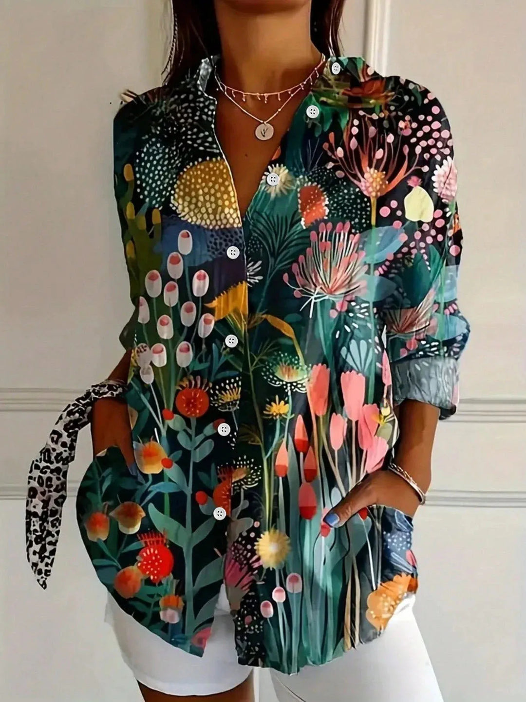 Sytske | Abstracte Blouse Midi-jurk