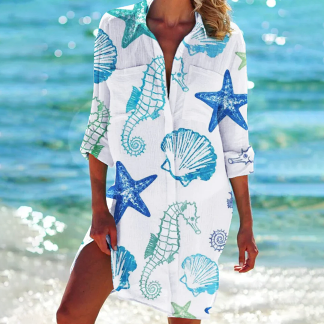 Hilde | Geprinte Blouse Midi-jurk