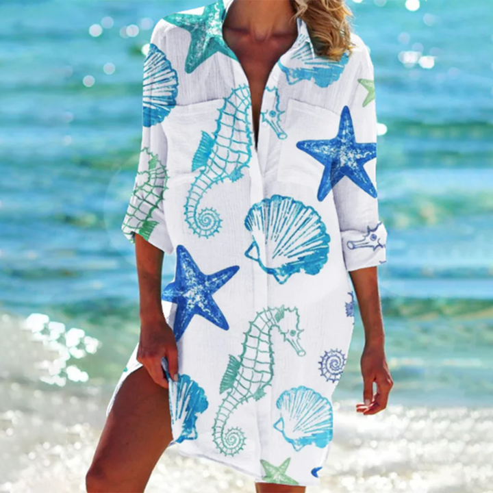 Hilde | Geprinte Blouse Midi-jurk