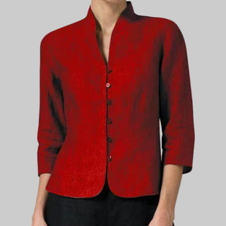 Claire | Stand Collar Blouse with Versatile Flair