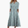 Faith | Women's Midi Dress with Floral Print and Buttoned Front