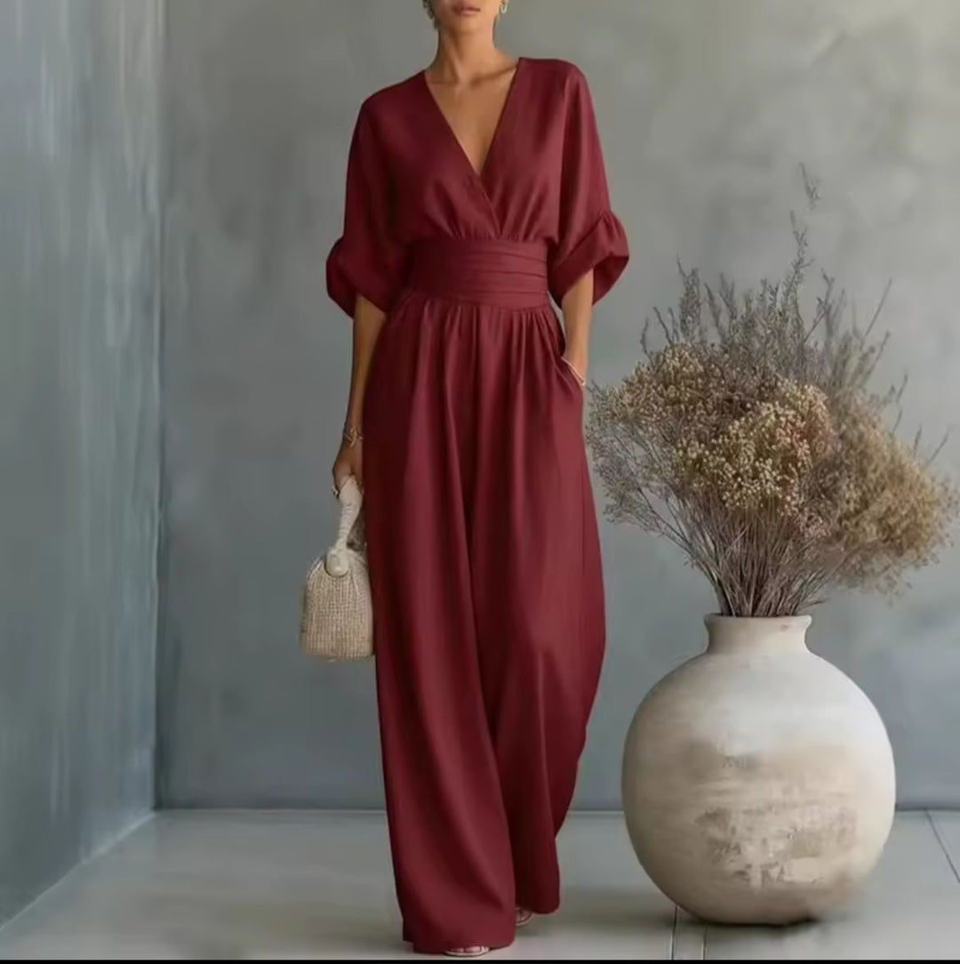 Trijntje | Elegante Jumpsuit met Wijde Pijpen
