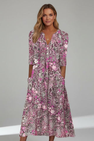 Keely | Women’s Quarter Sleeve Midi Dress