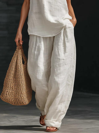 Zoë | Sleeveless Set with Wide Leg Pants