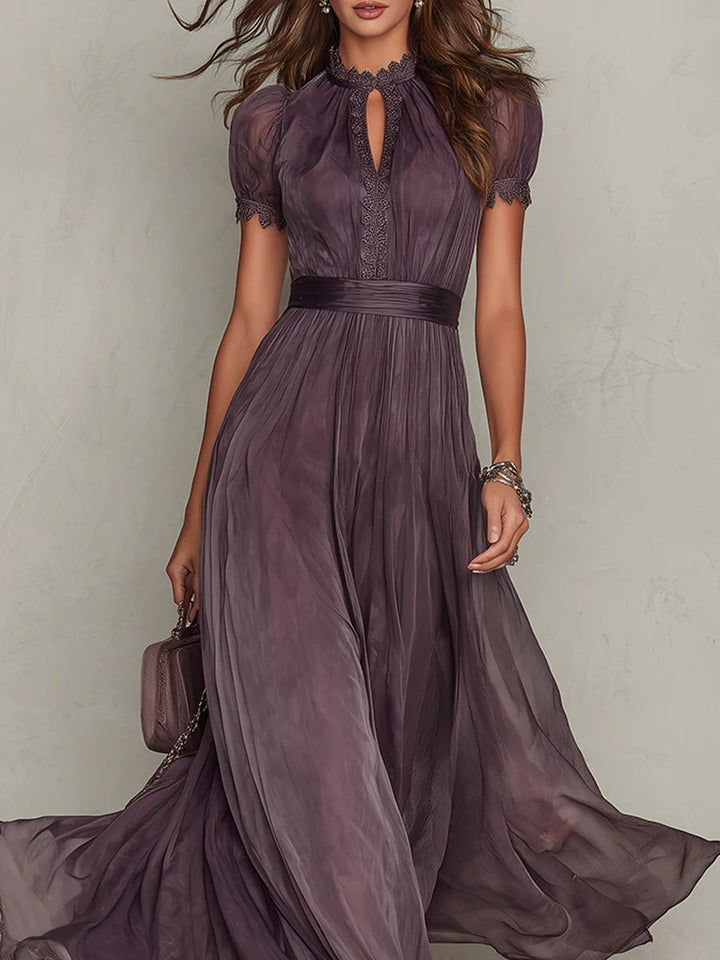 Sara | Chiffon Maxi-jurk met Kant