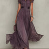Flavia | Elegant Purple Chiffon Keyhole Maxi Dress