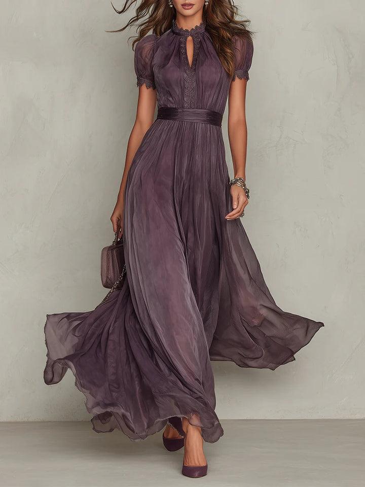 Sara | Chiffon Maxi-jurk met Kant