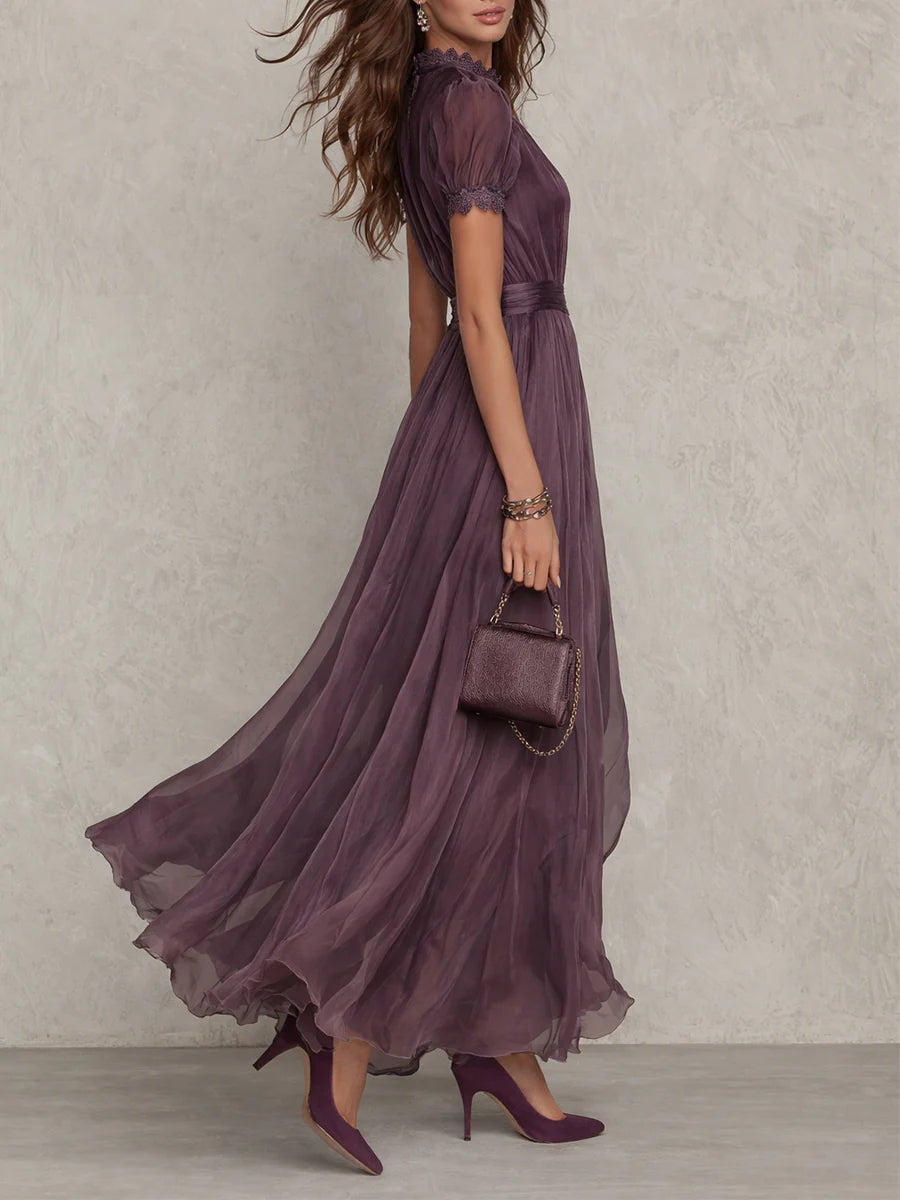 Sara | Chiffon Maxi-jurk met Kant
