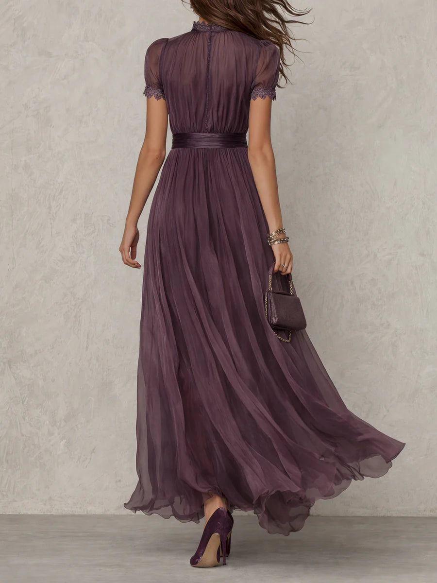 Sara | Chiffon Maxi-jurk met Kant