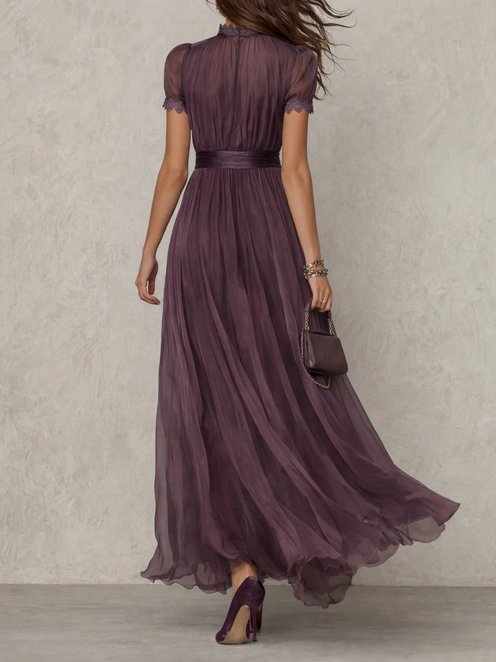 Sara | Chiffon Maxi-jurk met Kant