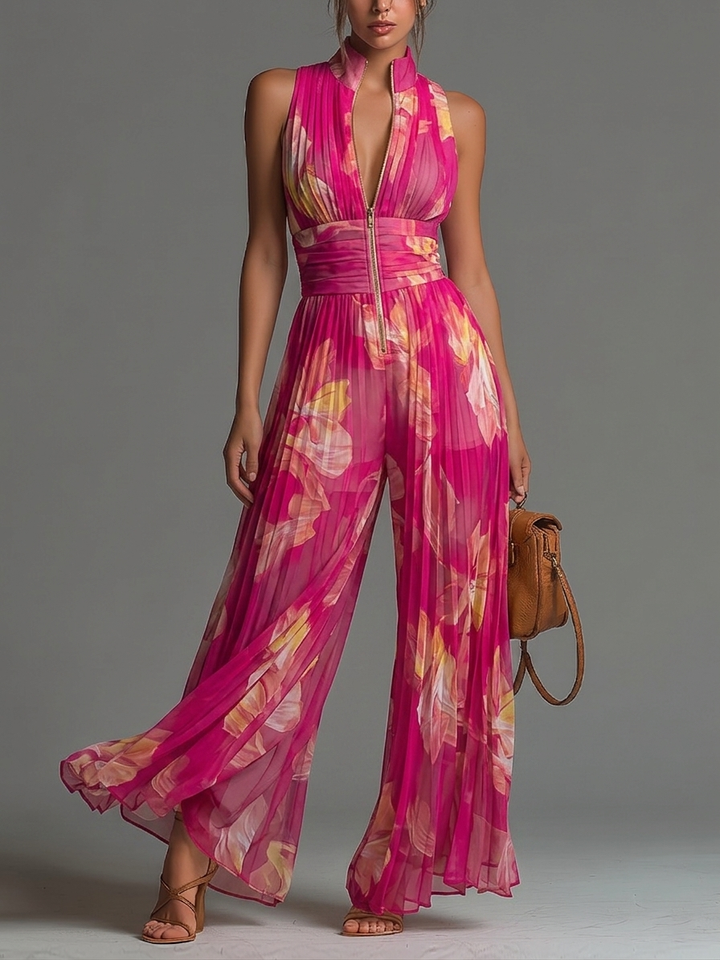 Maud | Geplooide Chiffon Jumpsuit