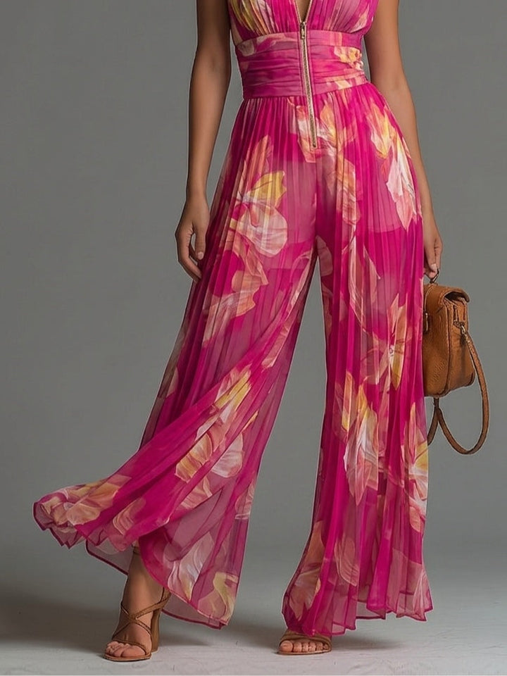Maud | Geplooide Chiffon Jumpsuit