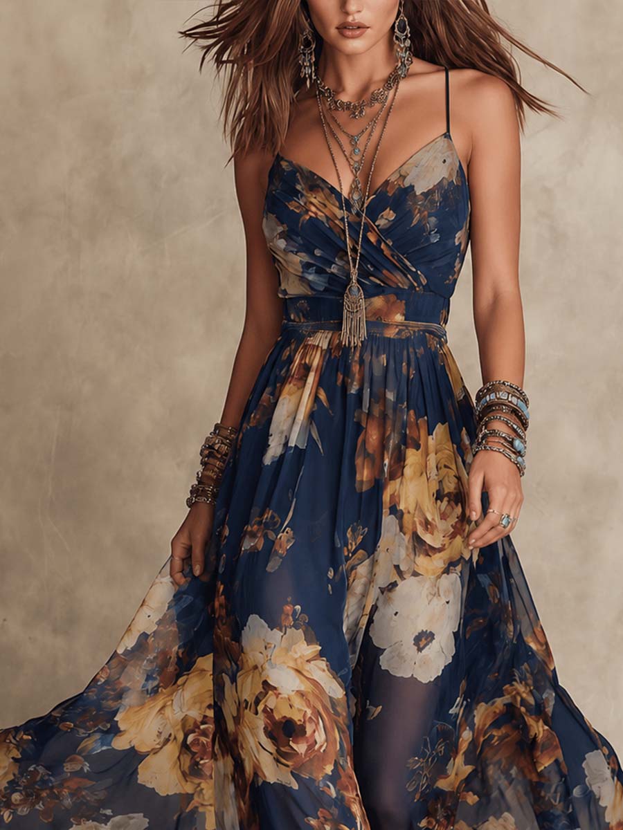 Cato | Chiffon Bloemen Maxi-jurk