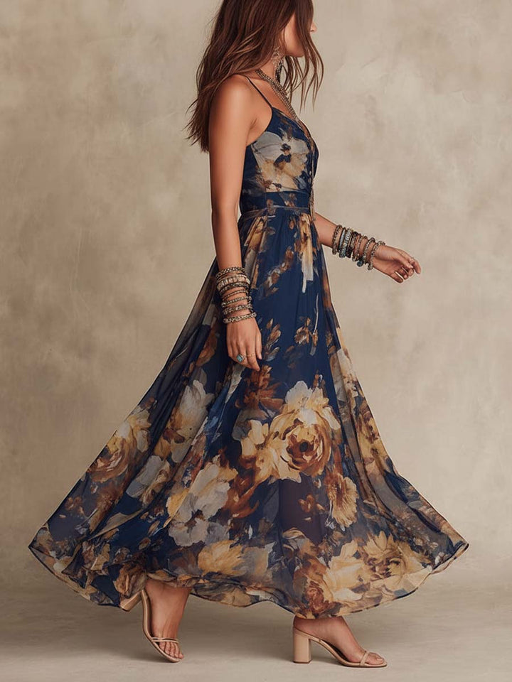 Cato | Chiffon Bloemen Maxi-jurk