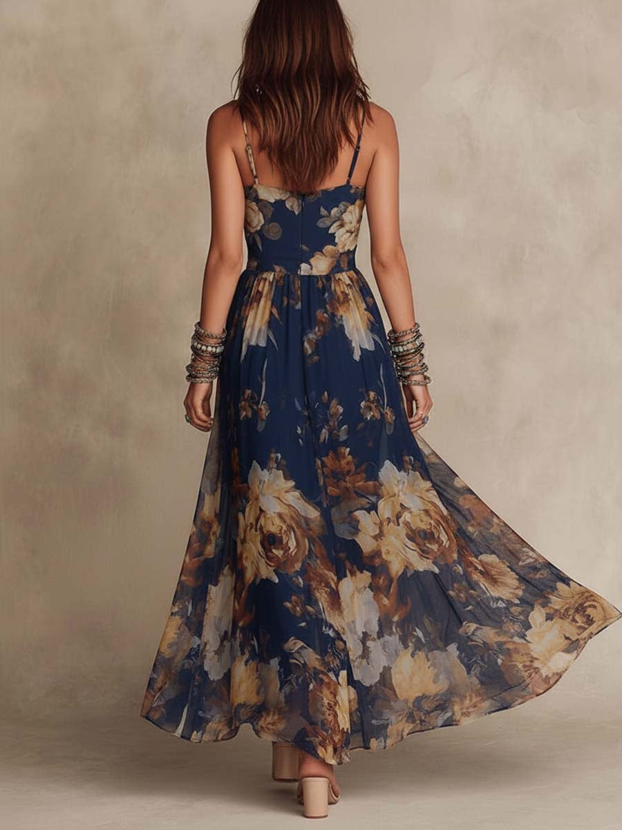 Cato | Chiffon Bloemen Maxi-jurk