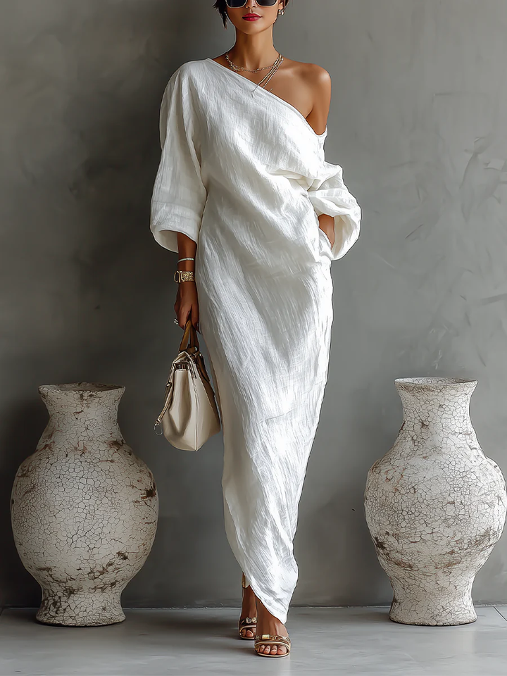 Doortje | Asymmetrische One-Shoulder Maxi-jurk