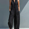 Sloane | Sleeveless Minimalist Jumpsuit for Women with High Collar and Buttons
