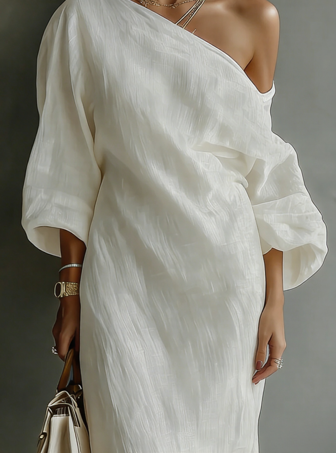 Annelie | Gedrapeerde One-Shoulder Maxi-jurk