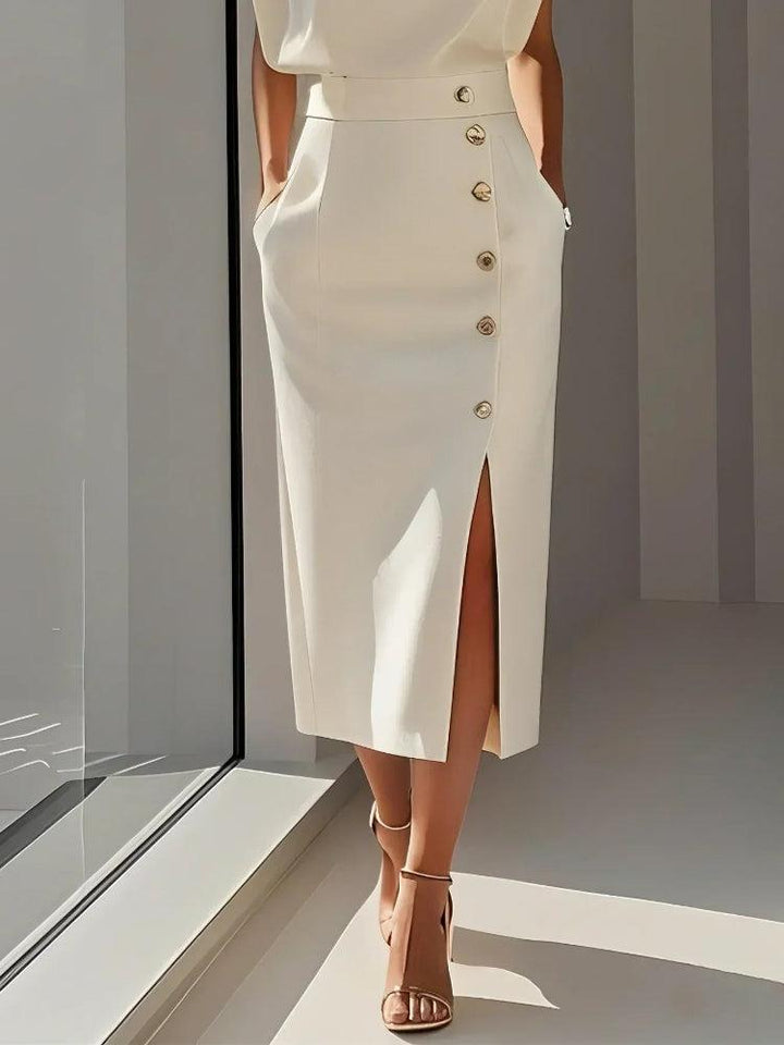 Nina | Sleeveless Side Button Midi