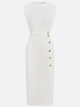 Nina | Sleeveless Side Button Midi