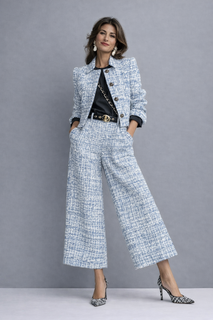 Jantine | Gestructureerde Tweedlook Co-ord Set