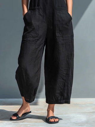 Sloane | Sleeveless Minimalist Jumpsuit for Women with High Collar and Buttons